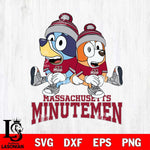 Massachusetts Minutemen Bluey & Bingo 8 Svg Eps Dxf Png File, NCAA svg, Digital Download, Instant Download