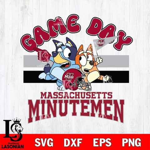 Massachusetts Minutemen Bluey & Bingo 9 Svg Eps Dxf Png File, NCAA svg, Digital Download, Instant Download
