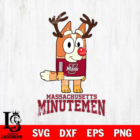 Massachusetts Minutemen Bluey Chilli Christmas Deer Svg Eps Dxf Png File, Digital Download