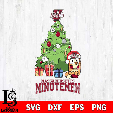Massachusetts Minutemen Bluey Chilli Christmas Tree Svg Eps Dxf Png File, Digital Download