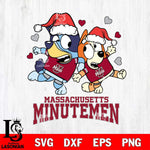 Massachusetts Minutemen Bluey Christmas NFL Svg Eps Dxf Png File, Digital Download
