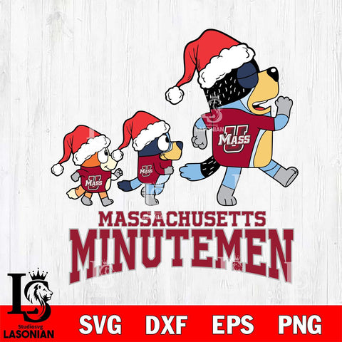 Massachusetts Minutemen Bluey Family Christmas Svg Eps Dxf Png File, Digital Download