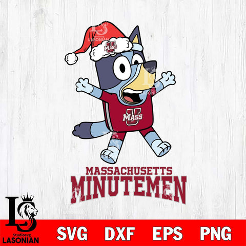 Massachusetts Minutemen Bluey Happy Christmas Svg Eps Dxf Png File, Digital Download