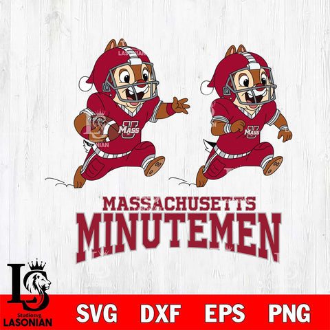 Massachusetts Minutemen Chip & Dale Football Cricut,Christmas SVG DXF EPS PNG FILE, NCAA Digital Download,Instant Download, Silhouette