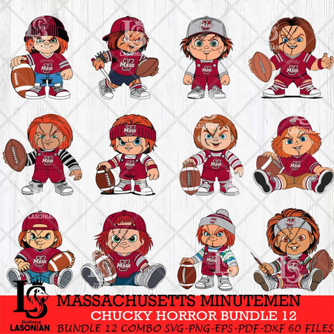 Massachusetts Minutemen Chucky Horror Bundle 12 SVG Eps Dxf Png File, Bundle NCAA svg, Digital Download, Instant Download