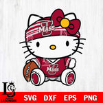 Massachusetts Minutemen Cute Hello Kitty Football 12 Svg Eps Dxf Png File, NCAA svg, Digital Download, Instant Download