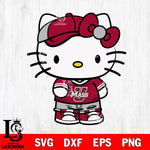 Massachusetts Minutemen Cute Hello Kitty Football 2 Svg Eps Dxf Png File, NCAA svg, Digital Download, Instant Download