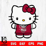 Massachusetts Minutemen Cute Hello Kitty Football 6 Svg Eps Dxf Png File, NCAA svg, Digital Download, Instant Download