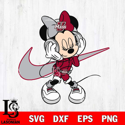 Massachusetts Minutemen Cute Minnie Mouse Dancing Svg Eps Dxf Png File, NCAA svg, Digital Download, Instant Download