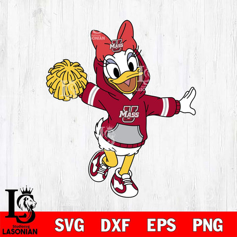 Massachusetts Minutemen Daisy Duck Cheerleader Christmas File Cut, NCAA SVG DXF EPS PNG FILE, Digital Download , Criucut , Silhouette