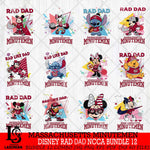Massachusetts Minutemen Disney Rad Dad NCAA Bundle 12 SVG DXF EPS PNG FILE, BUNDLE NCAA Disney Father day File Cut,Digital Download,Instant Download,Disney Svg Files