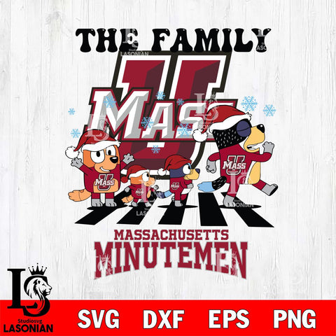 Massachusetts Minutemen Family Bluey Christmas Svg Eps Dxf Png File, Digital Download