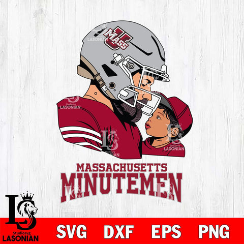 Massachusetts Minutemen Father And Child Rugby SVG DXF EPS PNG FILE,NCAA SVG, Father day Digital Download,Instant Download, Silhouette