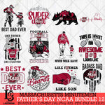Massachusetts Minutemen Fathers Day NCAA Bundle 12 Svg Eps Dxf Png File, Digital Download, Instant Download