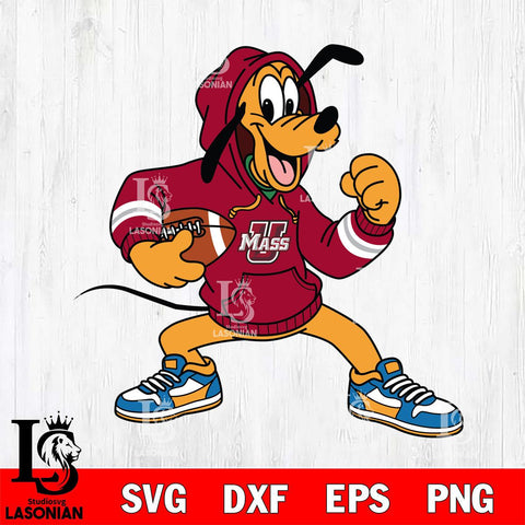 Massachusetts Minutemen Goofy Disney Football Christmas File Cut, NCAA SVG DXF EPS PNG FILE, Digital Download , Criucut , Silhouette