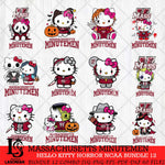 Massachusetts Minutemen Hello Kitty Horror NCAA Bundle 12 SVG Svg Eps Dxf Png File, Digital Download