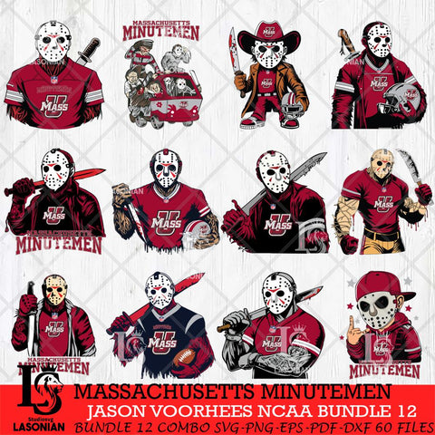 Massachusetts Minutemen Jason Voorhees Horror Bundle 12 SVG Eps Dxf Png File, bundle NCAA svg, Digital Download, Instant Download
