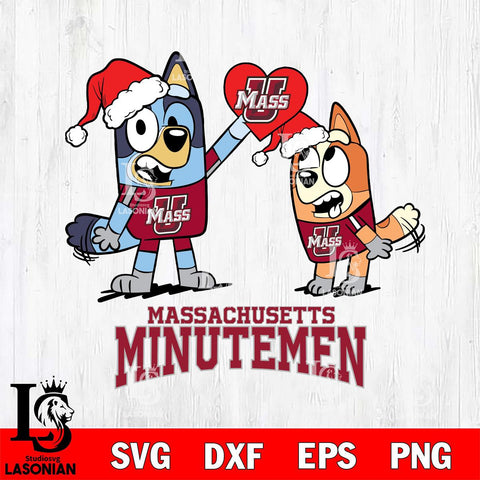 Massachusetts Minutemen Love Bluey Christmas Svg Eps Dxf Png File, Digital Download