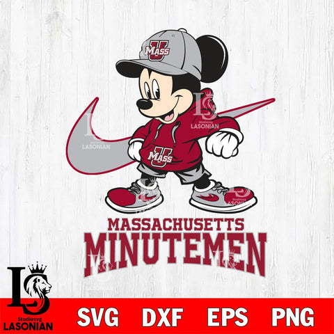 Massachusetts Minutemen Mickey Mouse NIKE, Svg Eps Dxf Png File, Digital Download