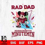 Massachusetts Minutemen Mickey Mouse Sport Rad Dad SVG DXF EPS PNG FILE, NCAA File Cut,Digital Download,Instant Download