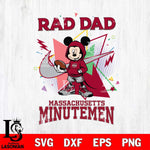 Massachusetts Minutemen Mickey Wearing Hoodie Rad Dad SVG DXF EPS PNG FILE, NCAA File Cut,Digital Download,Instant Download
