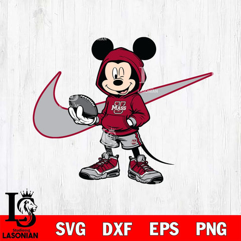 Massachusetts Minutemen Mickey Wearing Hoodie Sport Svg Eps Dxf Png File, NCAA svg, Digital Download, Instant Download
