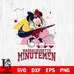 Massachusetts Minutemen Minnie Mouse Dancing SVG DXF EPS PNG FILE, NCAA File Cut,Digital Download,Instant Download