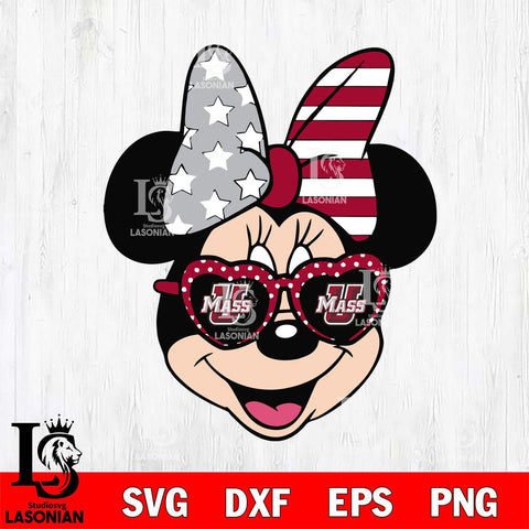 Massachusetts Minutemen Minnie Mouse Love Svg Eps Dxf Png File, NCAA svg, Digital Download, Instant Download