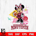 Massachusetts Minutemen Minnie Mouse Sport SVG DXF EPS PNG FILE, NCAA File Cut,Digital Download,Instant Download