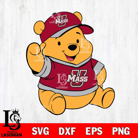 Massachusetts Minutemen Pooh Bear Svg Eps Dxf Png File, NCAA svg, Digital Download, Instant Download