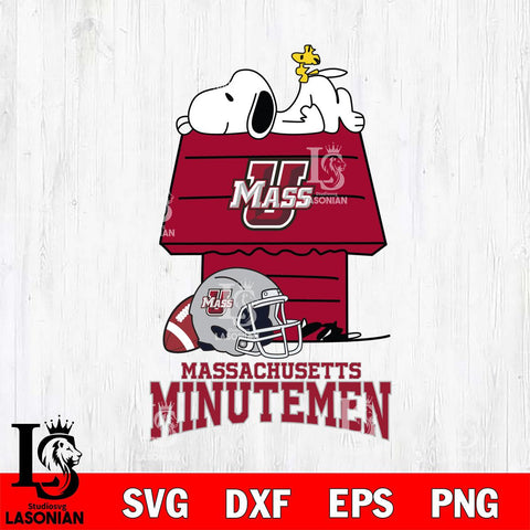 Massachusetts Minutemen Snoopy Chill Football SVG DXF EPS PNG FILE,Snoopy File Cut, NCAA Digital Download,Instant Download,Christmas Silhouette