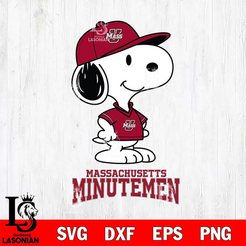 Massachusetts Minutemen Snoopy Football sport SVG DXF EPS PNG FILE,Snoopy File Cut, NCAA Digital Download,Instant Download,Christmas Silhouette