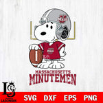 Massachusetts Minutemen Snoopy Player Football SVG DXF EPS PNG FILE,Snoopy File Cut, NCAA Digital Download,Instant Download,Christmas Silhouette