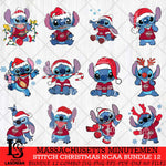 Massachusetts Minutemen Stitch Christmas NCAA Bundle 12 Svg Eps Dxf Png File, Digital Download, Instant Download