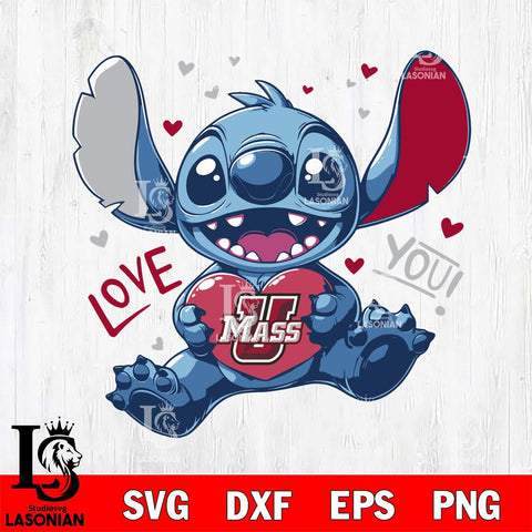 Massachusetts Minutemen Stitch Love Svg Eps Dxf Png File, NCAA svg, Digital Download, Instant Download