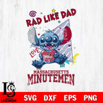 Massachusetts Minutemen Stitch Love Rad Like Dad SVG DXF EPS PNG FILE, NCAA File Cut,Digital Download,Instant Download