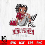 Massachusetts Minutemen #1 Black Fan Girl Betty Boop, Svg Eps Dxf Png File, Digital Download