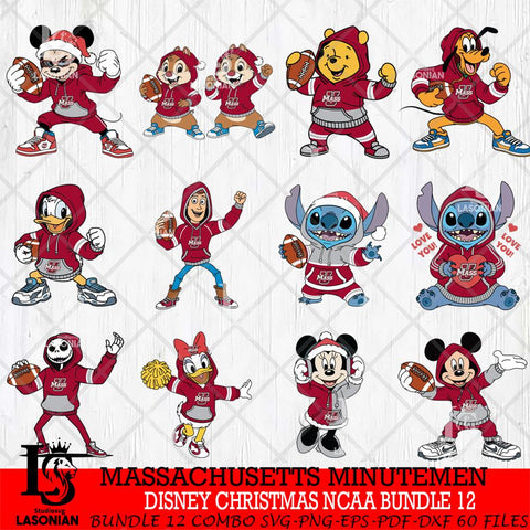 Massachusetts Minutemen  Disney christmas NCAA Bundle File Cut, Bundle NCAA SVG DXF EPS PNG FILE, Digital Download , Criucut , Silhouette