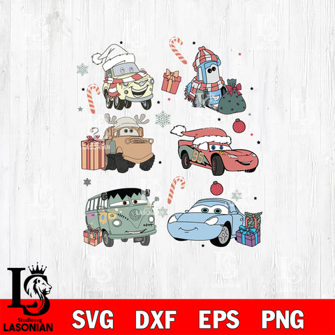 Mc queen Christmas SVG DXF EPS PNG FILE,Christmas SVG, Disney Digital Download,Instant Download, Silhouette