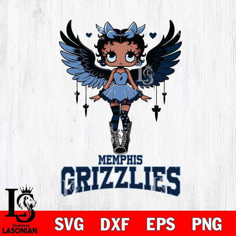 Memphis Grizzlies Anglel Black Fan Girl Betty Boop