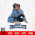 Memphis Grizzlies Awesome Black Fan Girl Betty Boop