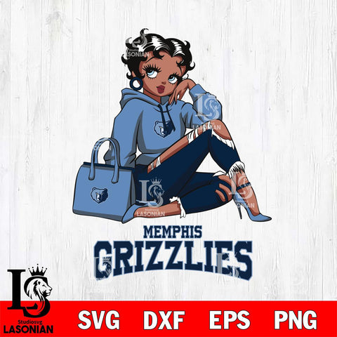 Memphis Grizzlies Awesome Black Fan Girl Betty Boop