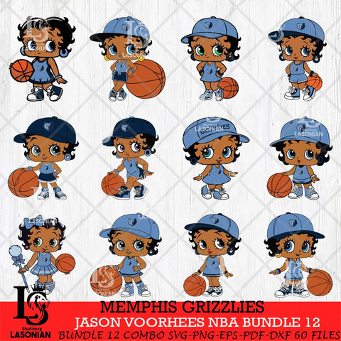 Memphis Grizzlies Betty Boop NBA Bundle 12 SVG Svg Eps Dxf Png File,Bundle NBA svg, Digital Download, Instant Download