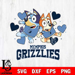 Memphis Grizzlies Bluey & Bingo 10 Svg Eps Dxf Png File, NBA svg, Digital Download, Instant Download