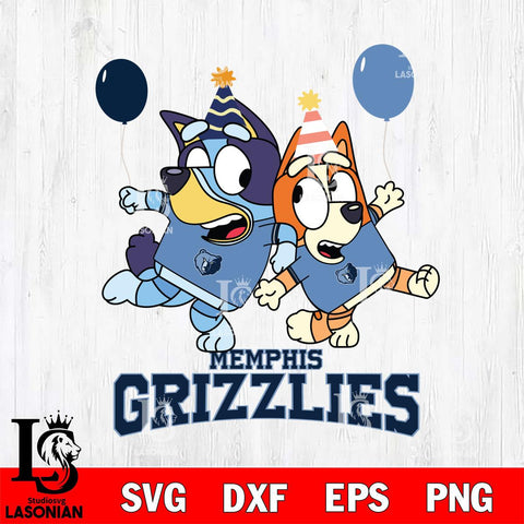 Memphis Grizzlies Bluey & Bingo 11 Svg Eps Dxf Png File, NBA svg, Digital Download, Instant Download