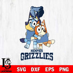 Memphis Grizzlies Bluey & Bingo 12 Svg Eps Dxf Png File, NBA svg, Digital Download, Instant Download