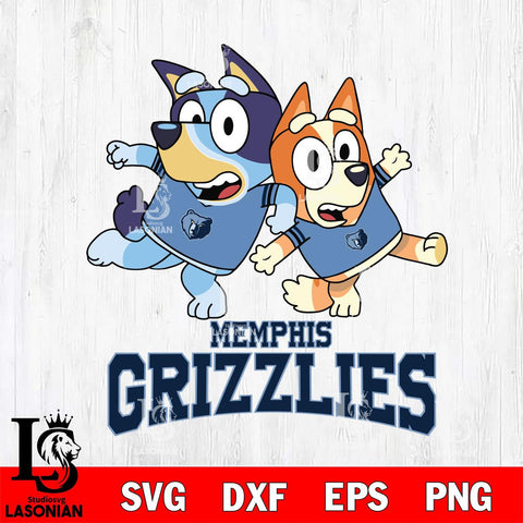Memphis Grizzlies Bluey & Bingo 13 Svg Eps Dxf Png File, NBA svg, Digital Download, Instant Download