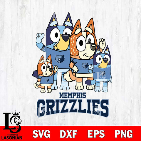 Memphis Grizzlies Bluey & Bingo 14 Svg Eps Dxf Png File, NBA svg, Digital Download, Instant Download