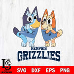 Memphis Grizzlies Bluey & Bingo 15 Svg Eps Dxf Png File, NBA svg, Digital Download, Instant Download