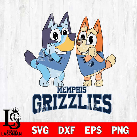 Memphis Grizzlies Bluey & Bingo 15 Svg Eps Dxf Png File, NBA svg, Digital Download, Instant Download